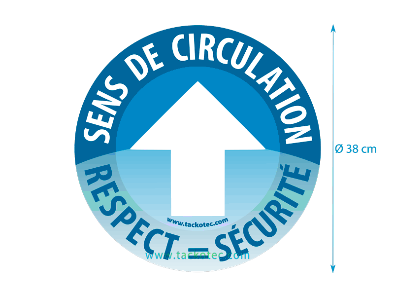 disque adhésif de signalisation au sol bleu