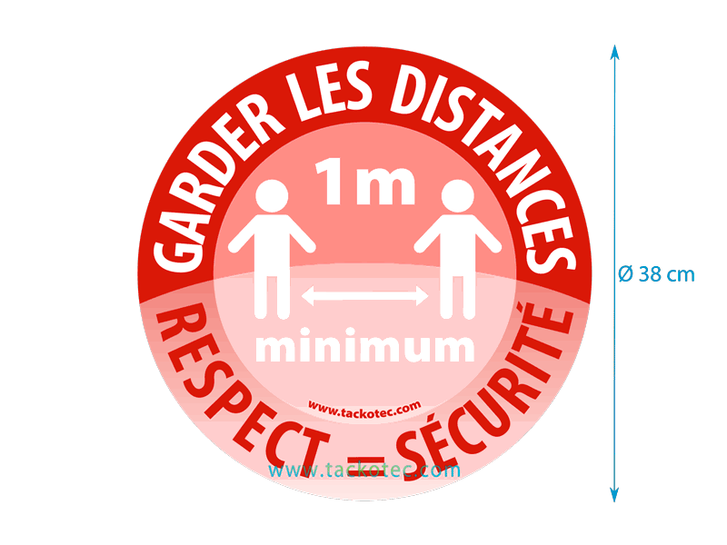 disque adhésif de signalisation au sol rouge