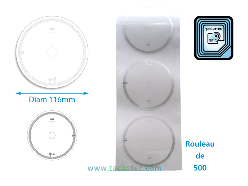 Etiquettes RFID support PET transparent