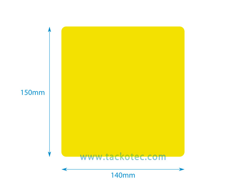 plastique rigide, jaune, mat, sans onglets