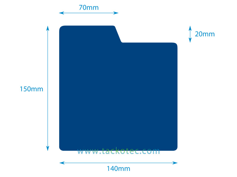 plastique rigide, bleu, brillant, avec onglets