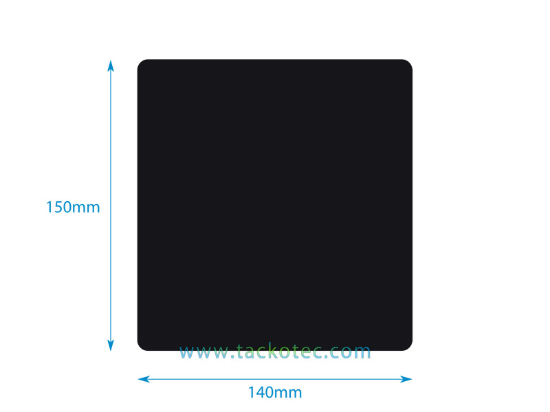 plastique rigide, noir, mat, sans onglets