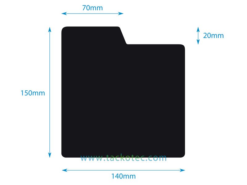 plastique rigide, noir, mat, avec onglets