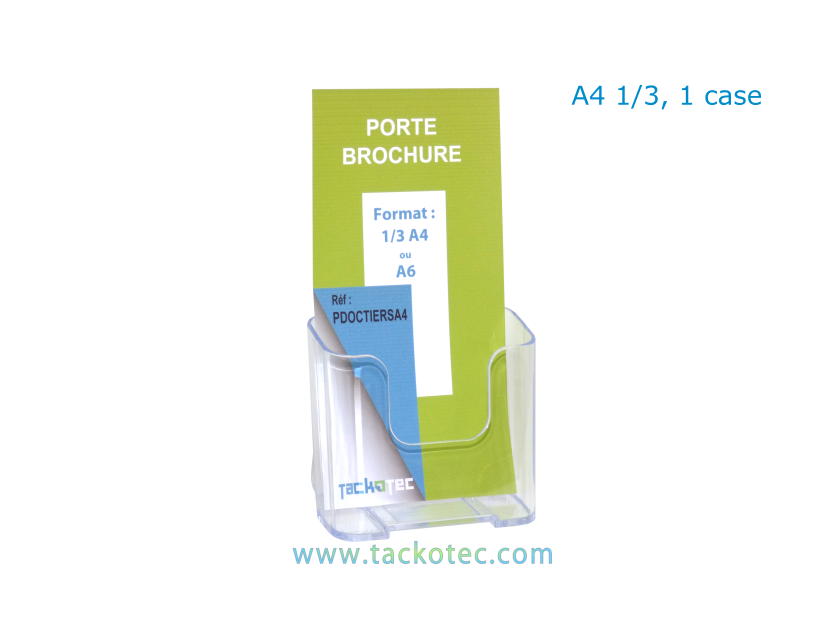 Porte-brochure transparent, 1 case format A41/3