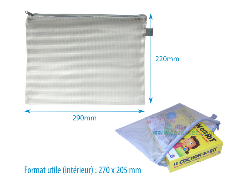 Pochette PVC zippée translucide