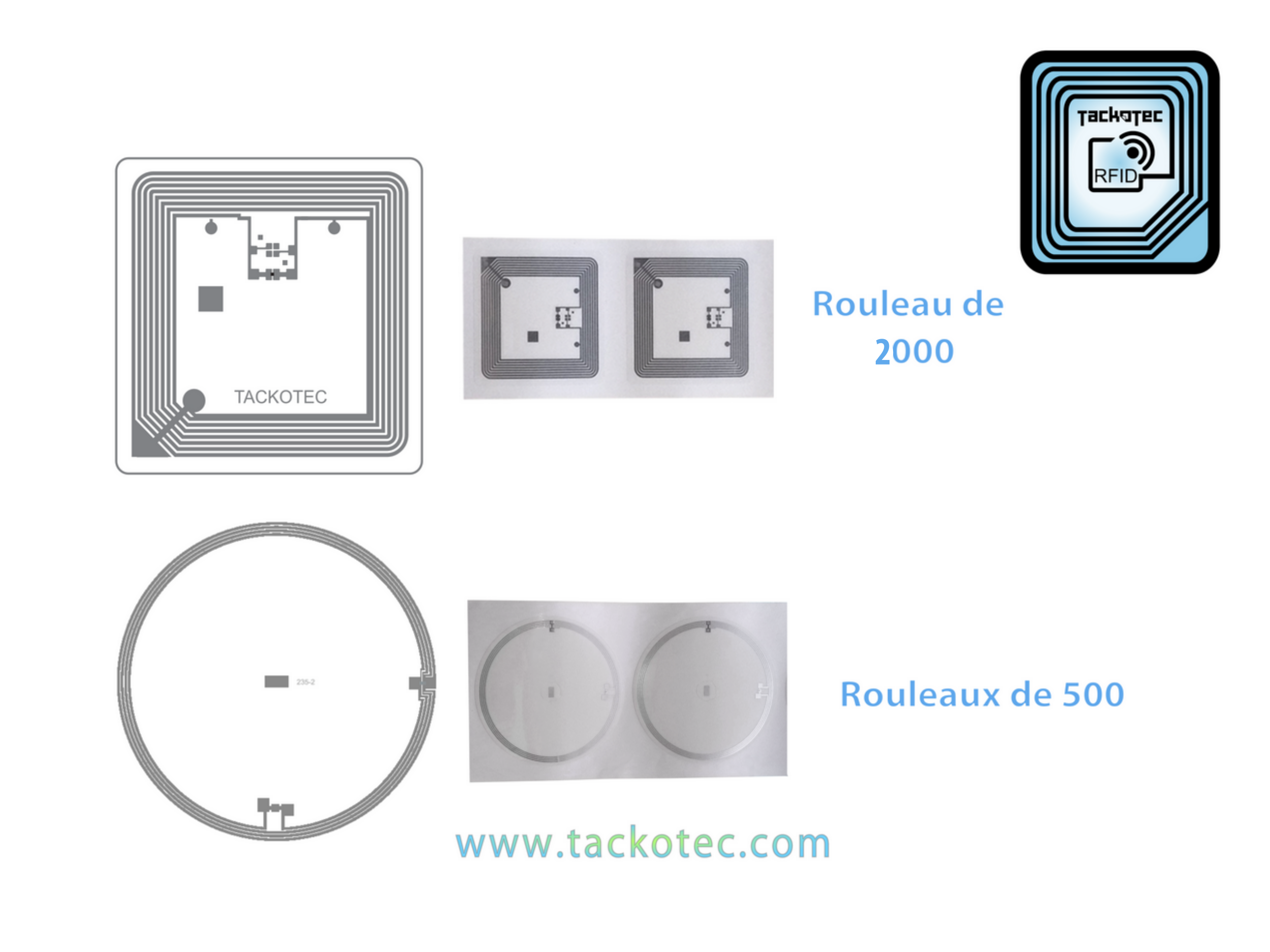 Étiquettes RFID H.F transparentes pet
