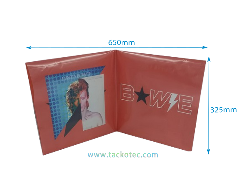 Pochette extérieure pour 2 disques vinyle 33T, sans rabat, polyéthylène 150µm (paquet de 10)