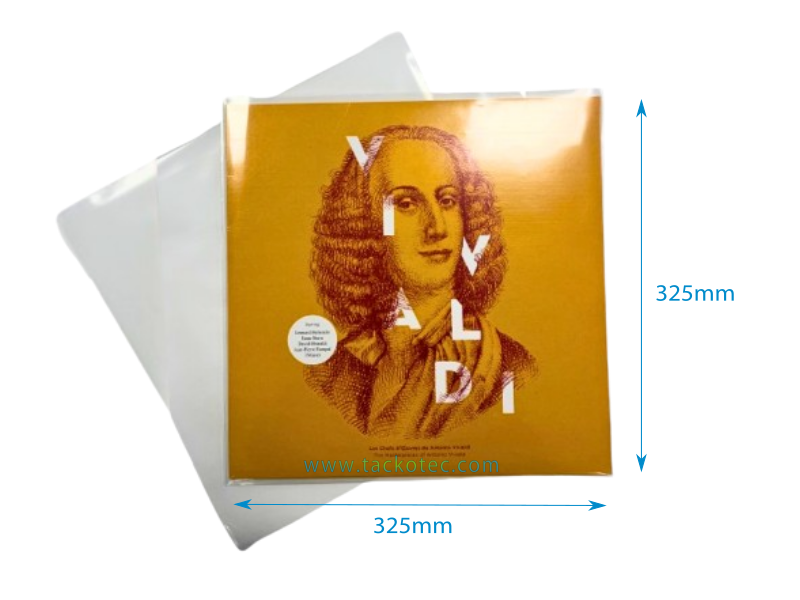 Pochette extérieure pour 1 disque vinyle 33T, sans rabat, polyéthylène 150µm