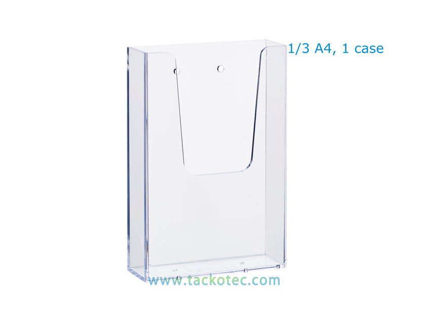 Porte-brochures transparent, 1 case format 1/3 A4