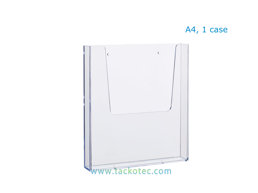 Porte-brochures transparent, format A4, 1 case