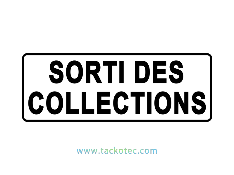 Tampon "SORTI DES COLLECTIONS" noir