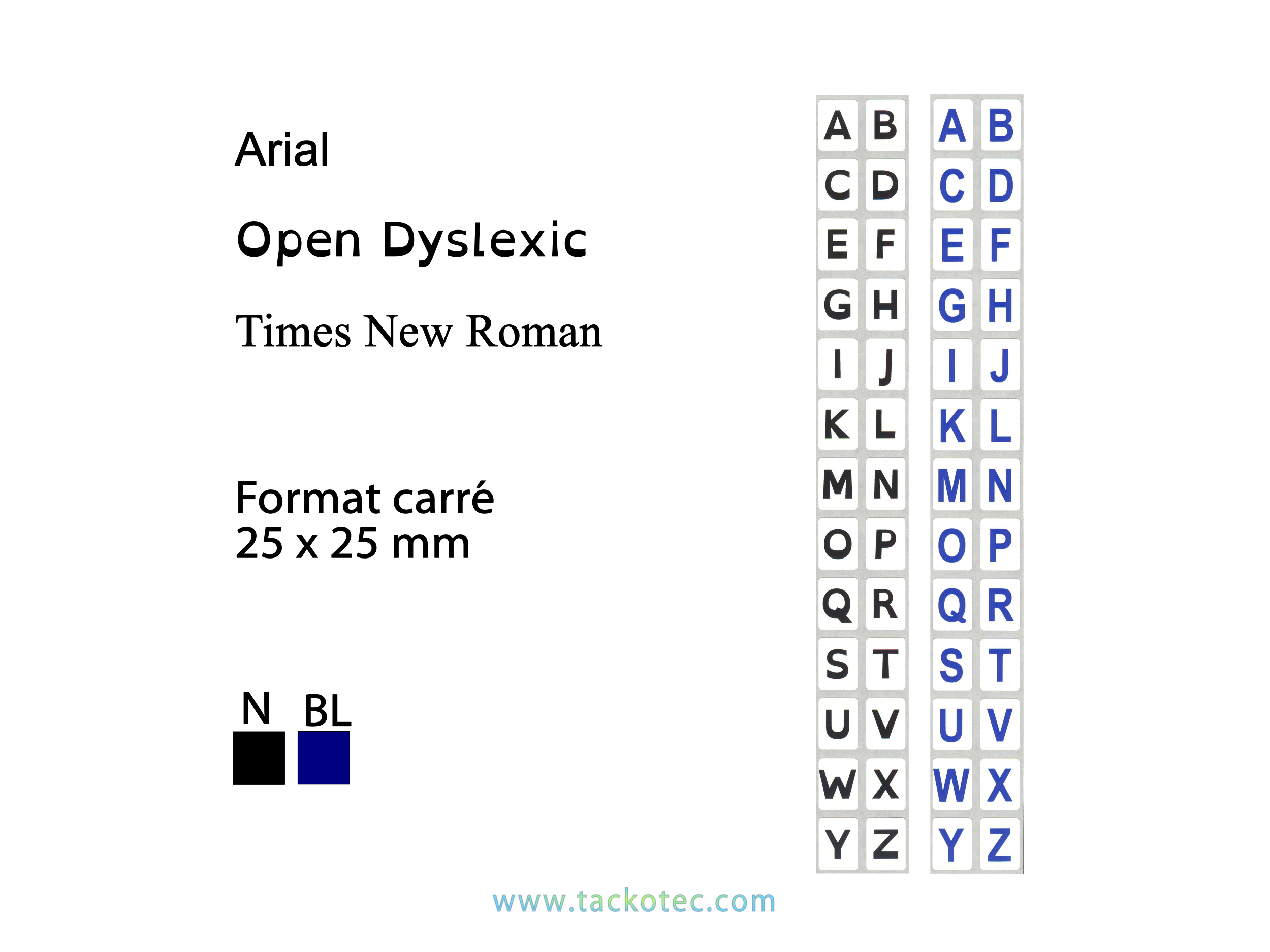 Alphabet en papier adhésif