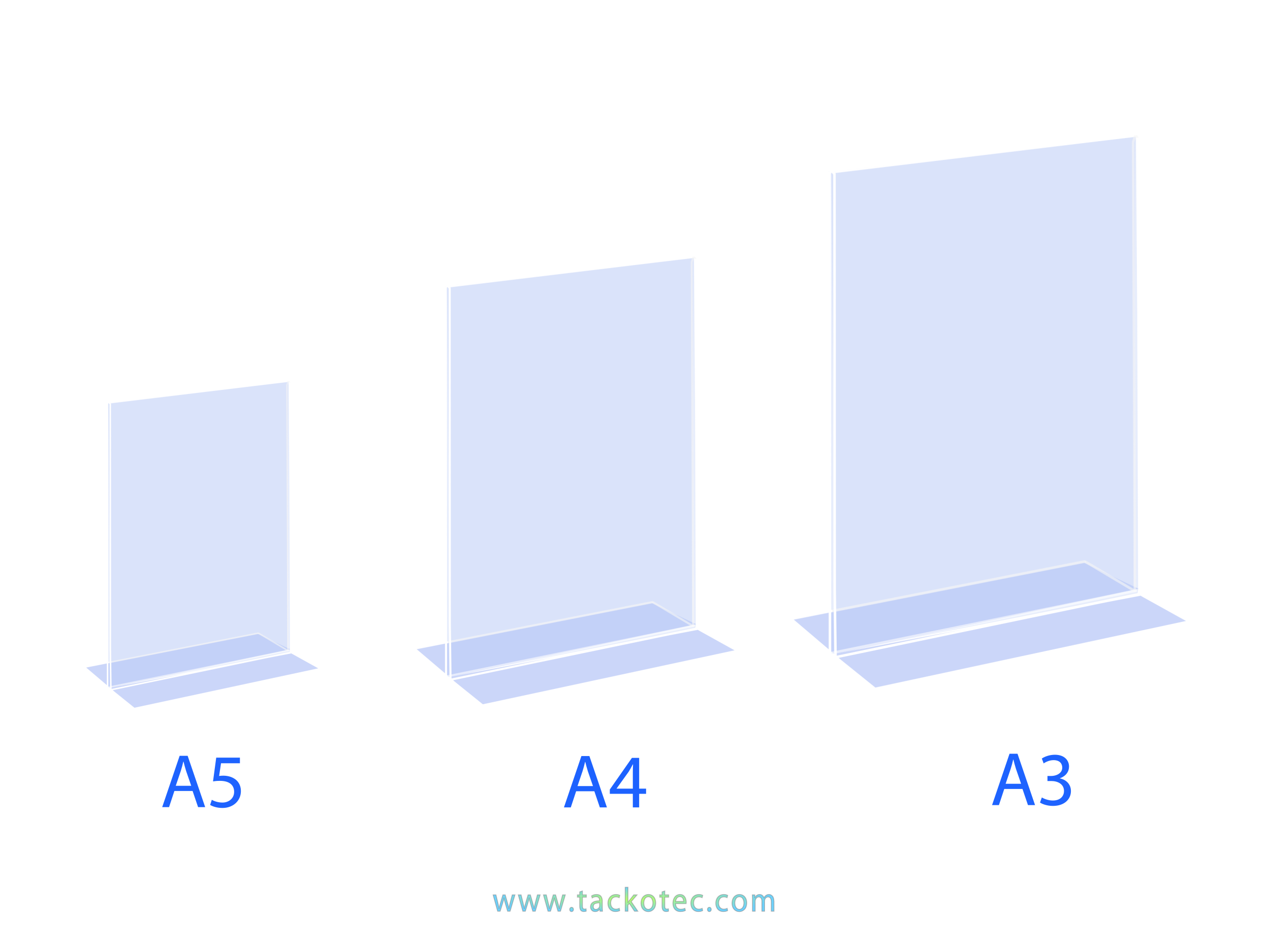 Porte visuel format A3, A4 et A5 transparent, portrait