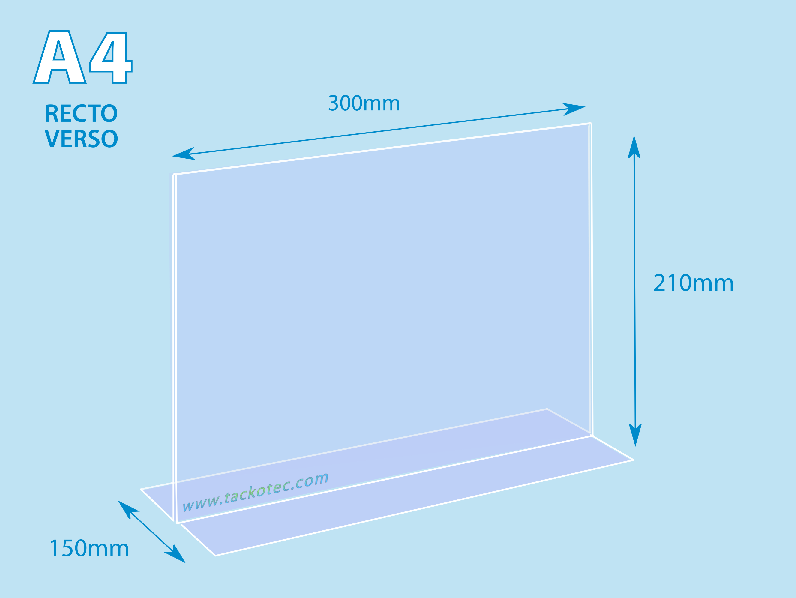 Porte-visuel transparent, format A4 paysage