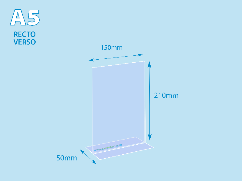 Porte-visuel transparent, format A5 paysage