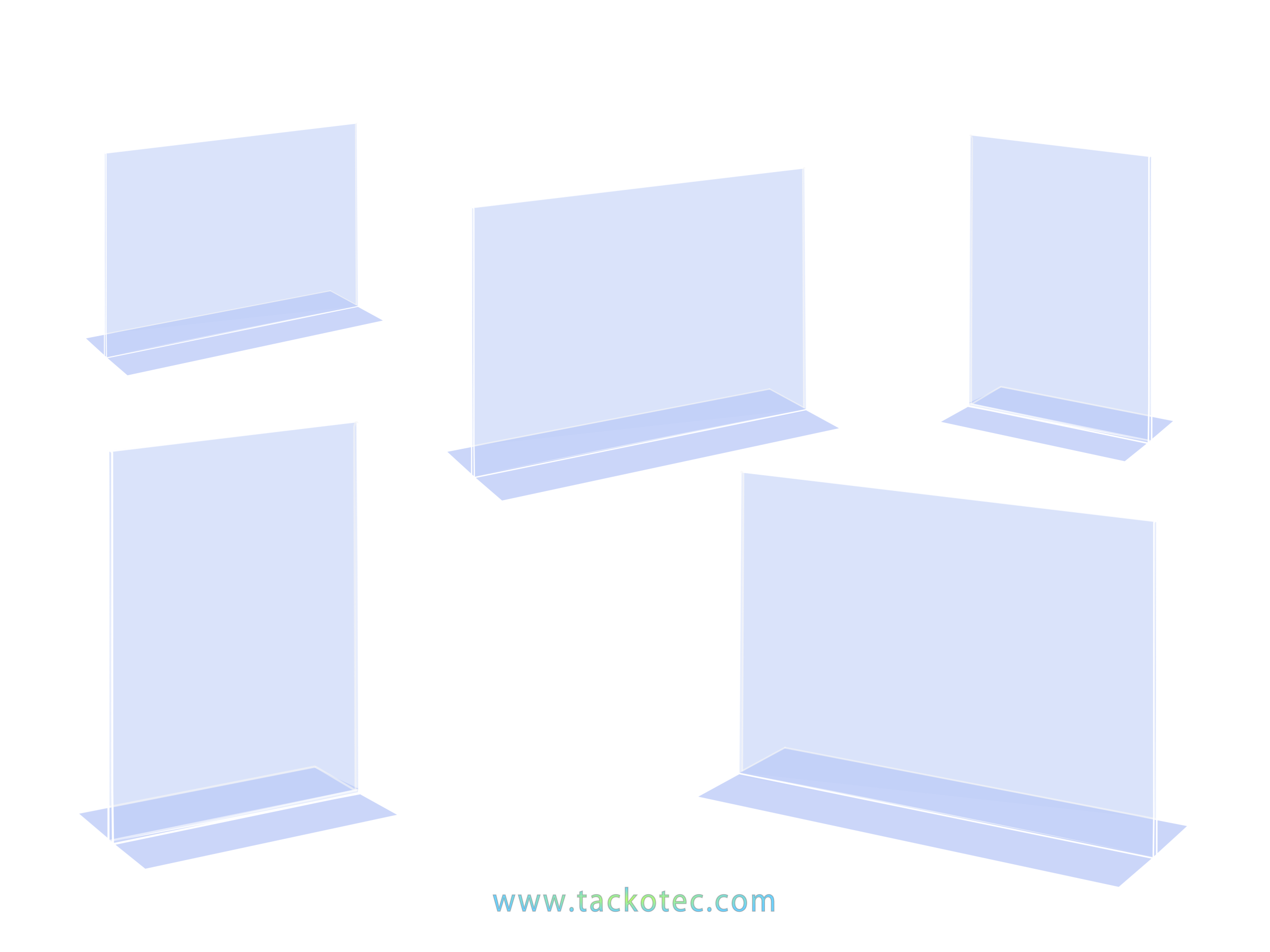 Porte-visuels vision recto-verso à poser, transparent, de différentes variantes