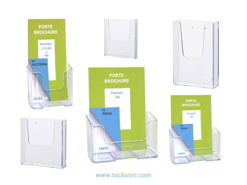 Porte-brochures simple case, transparent