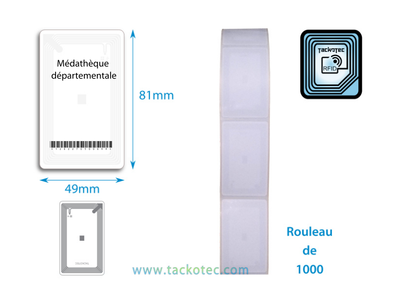 étiquettes rfid avec impression 81 x 49 mm