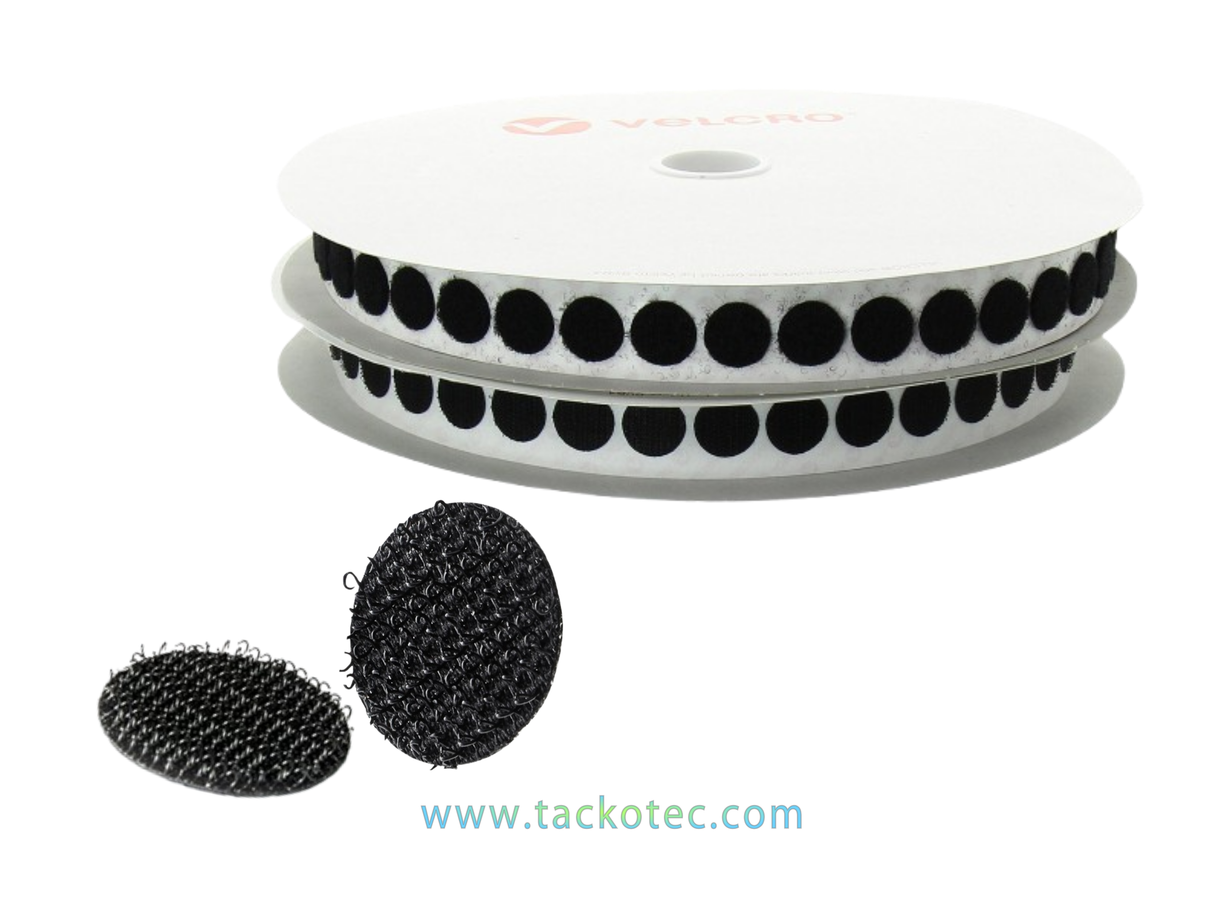 Pastilles noires VELCRO crochets, auto-agrippant