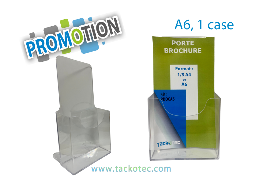 porte-brochures en plexiglas à poser A6